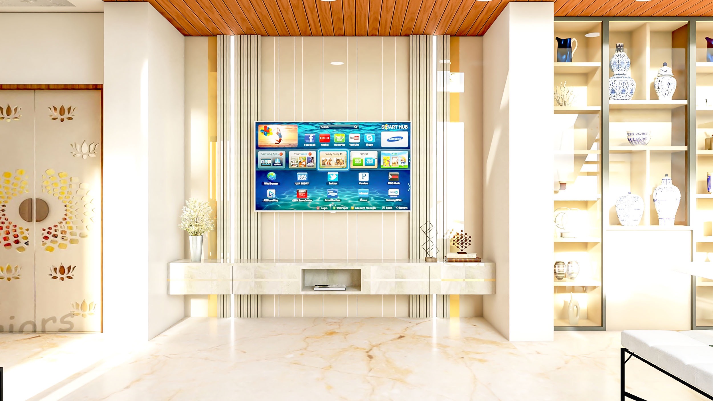 Pooja, TV Unit & Crockery Unit